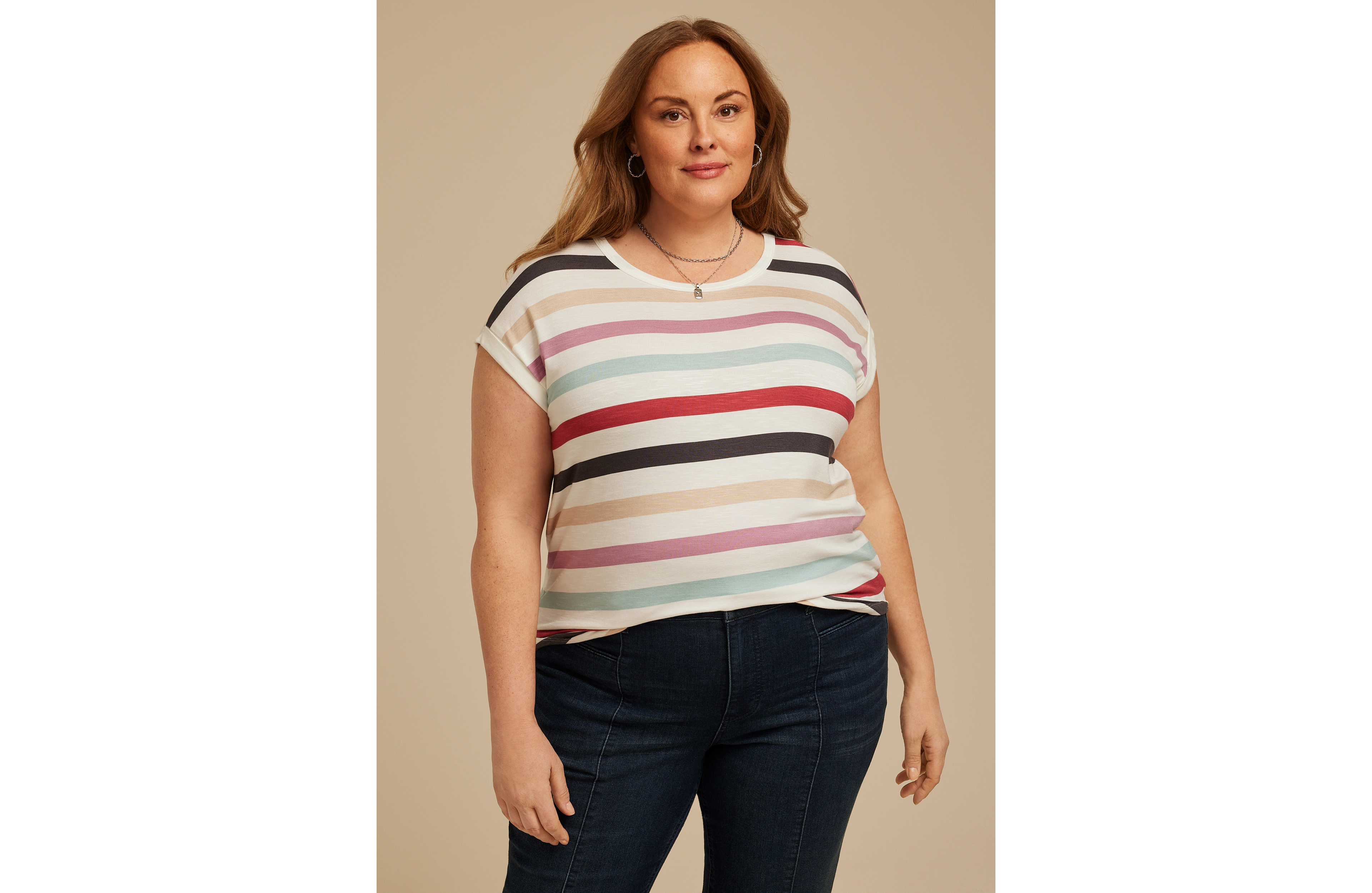 Plus 24/7 Clara Striped Tee