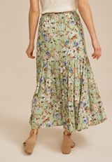 Floral Tiered Maxi Skirt, C8712, small