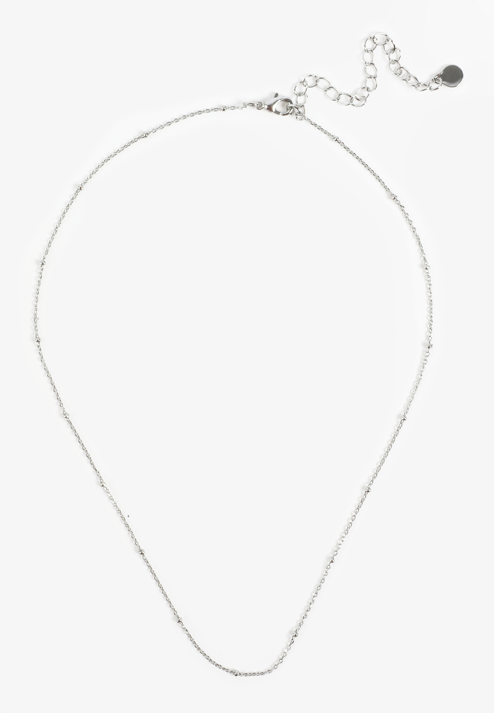 Everyday Layers Silver Beaded Chain Necklace, C431, large