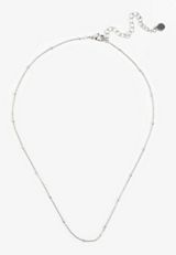 Everyday Layers Silver Beaded Chain Necklace, C431, small