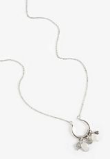 Silver Open Circle Cluster Necklace, C431, small