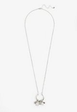 Silver Open Circle Cluster Necklace, C431, small