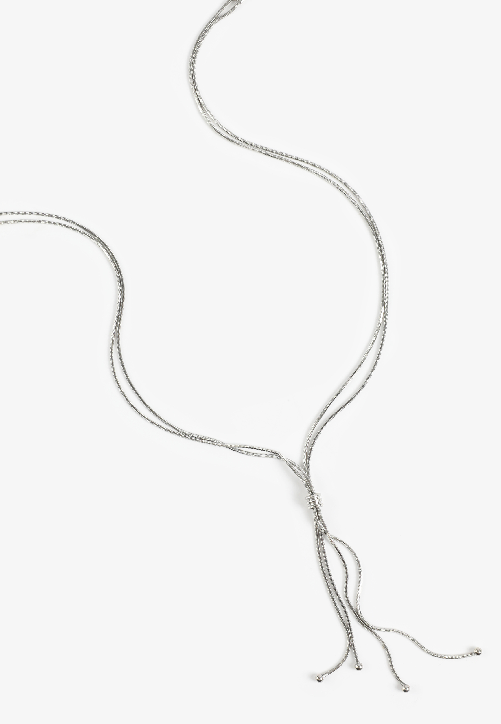 Silver Y Slider Necklace