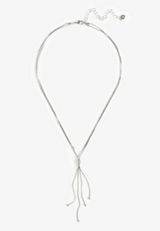 Silver Y Slider Necklace, SILVER, small