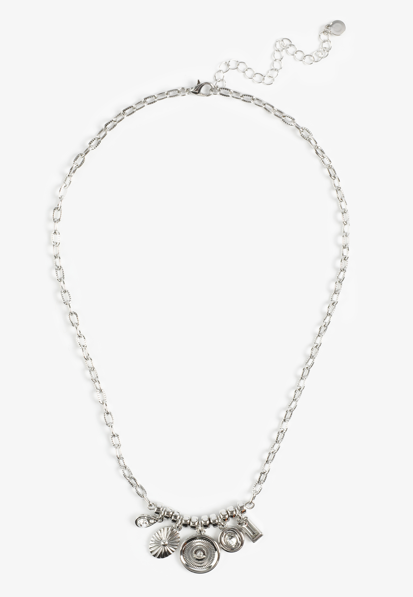 Silver Mixed Charms Necklace, C431, large