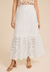 Eyelet High Rise Maxi Skirt, C9298, small
