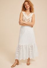 Eyelet High Rise Maxi Skirt, C9298, small