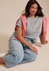 Plus Size Blessed Heart Standard Fit Graphic Tee, C9766, small