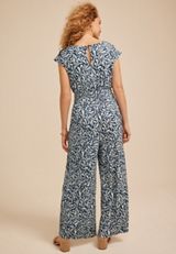 24/7 Cap Sleeve Empire Waist Jumpsuit, C4131, small