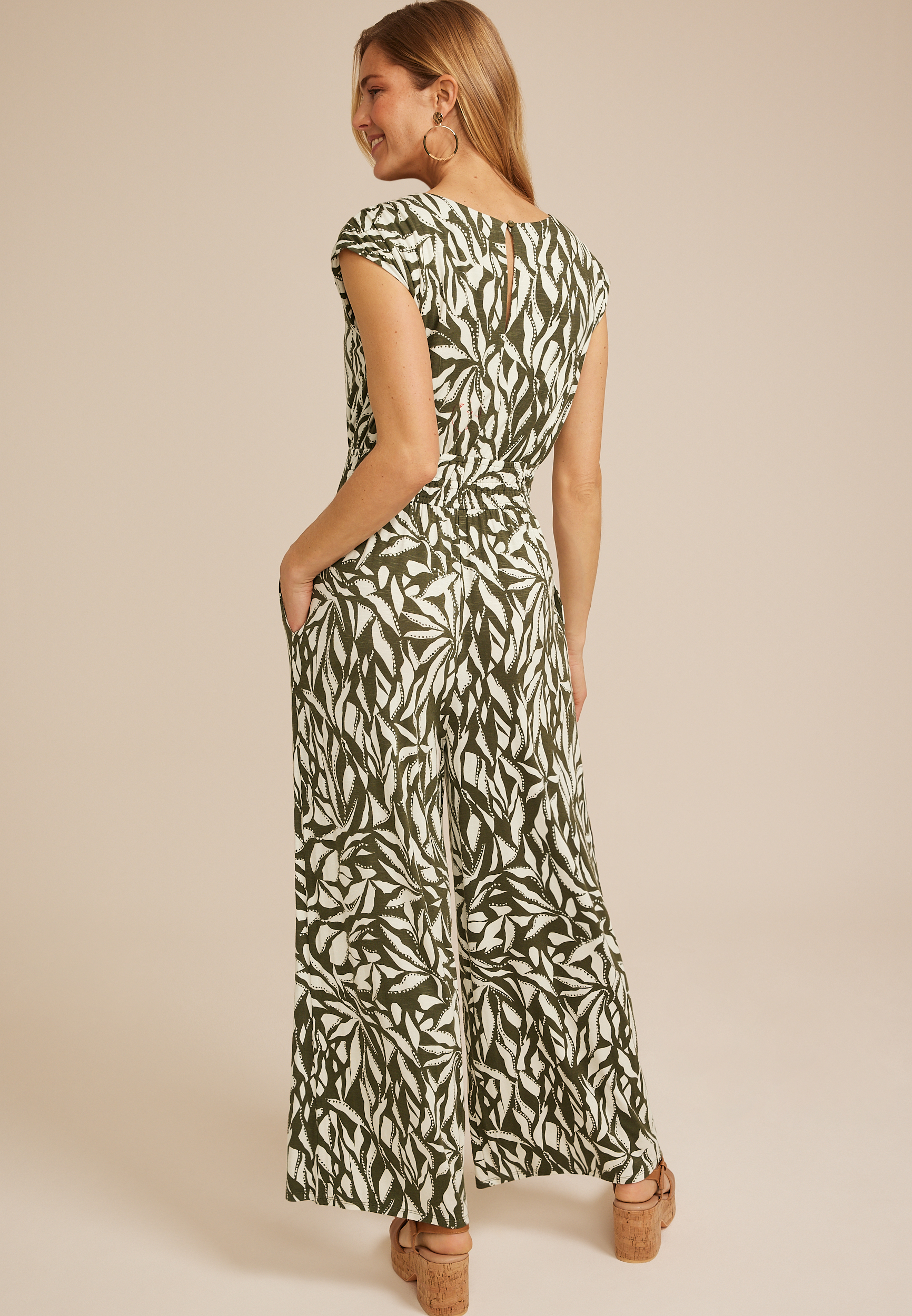 24/7 Cap Sleeve Empire Waist Jumpsuit - thumbnail 5