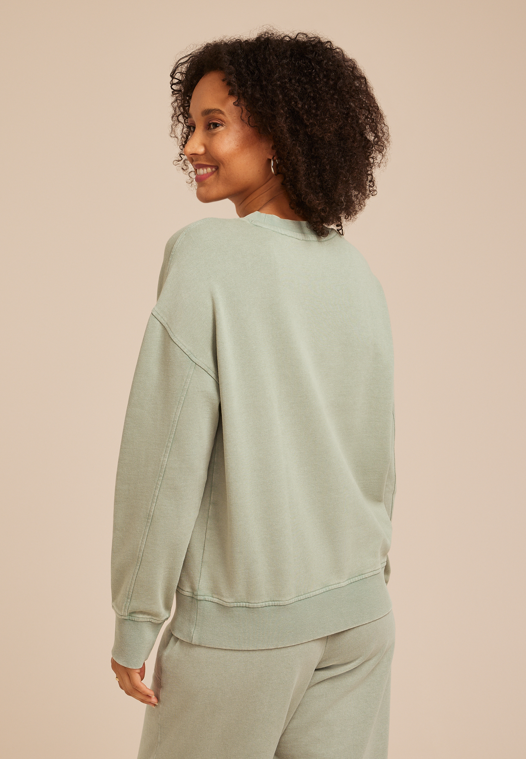 Washed Terry Crew Neck Sweatshirt - thumbnail 6