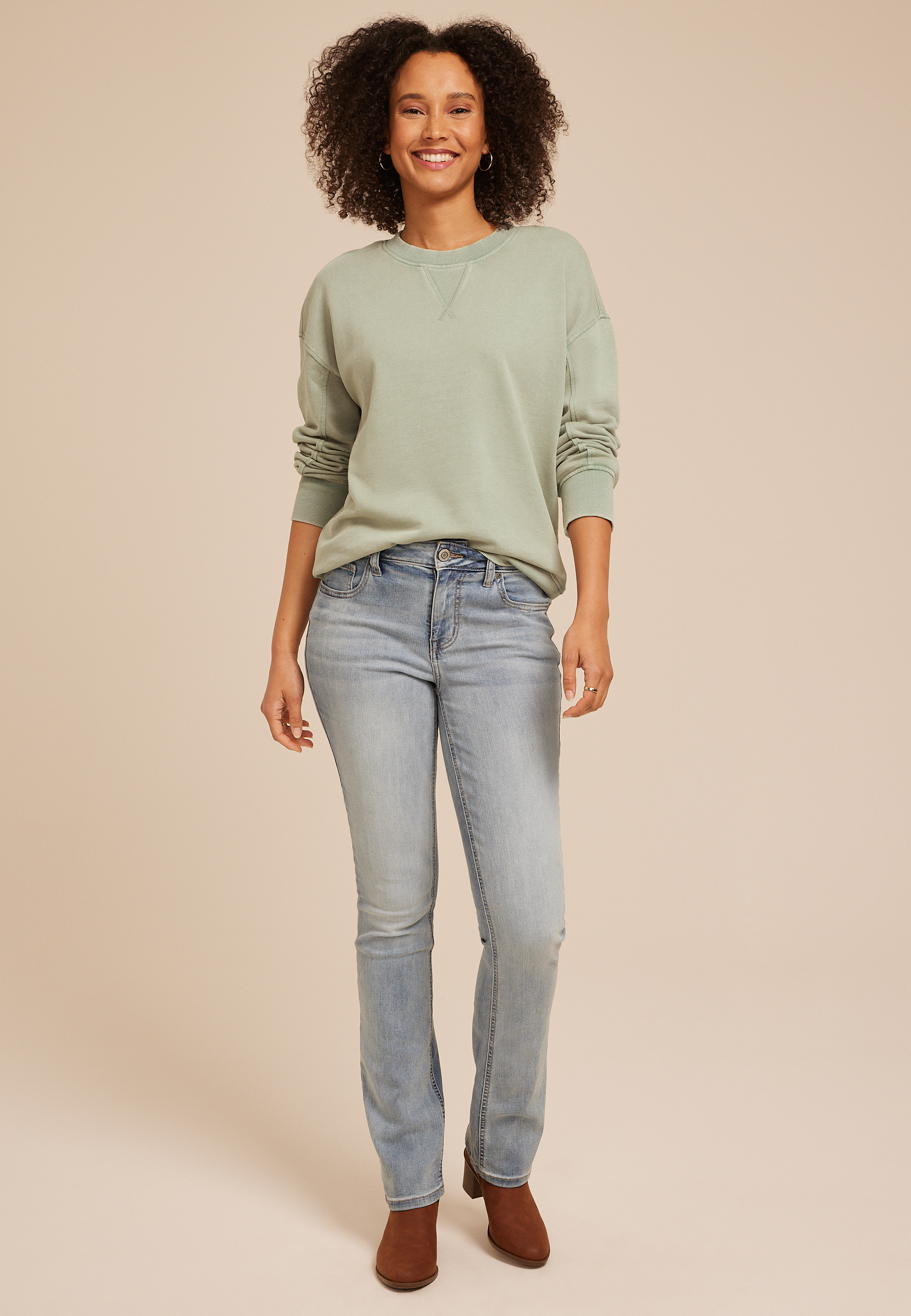 Washed Terry Crew Neck Sweatshirt - thumbnail 8