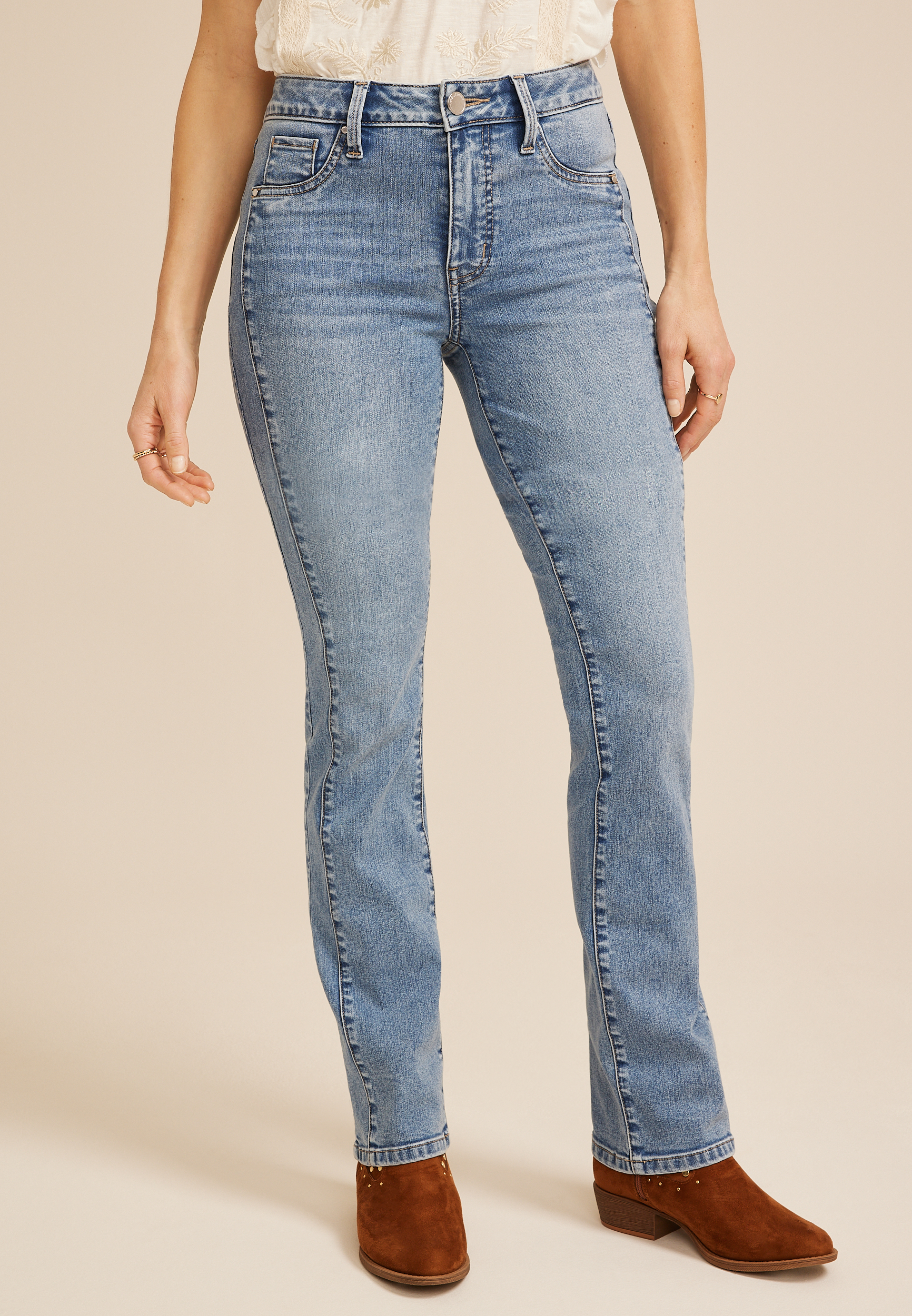 Everflex&trade; High Rise Side Seam Slim Boot Jean