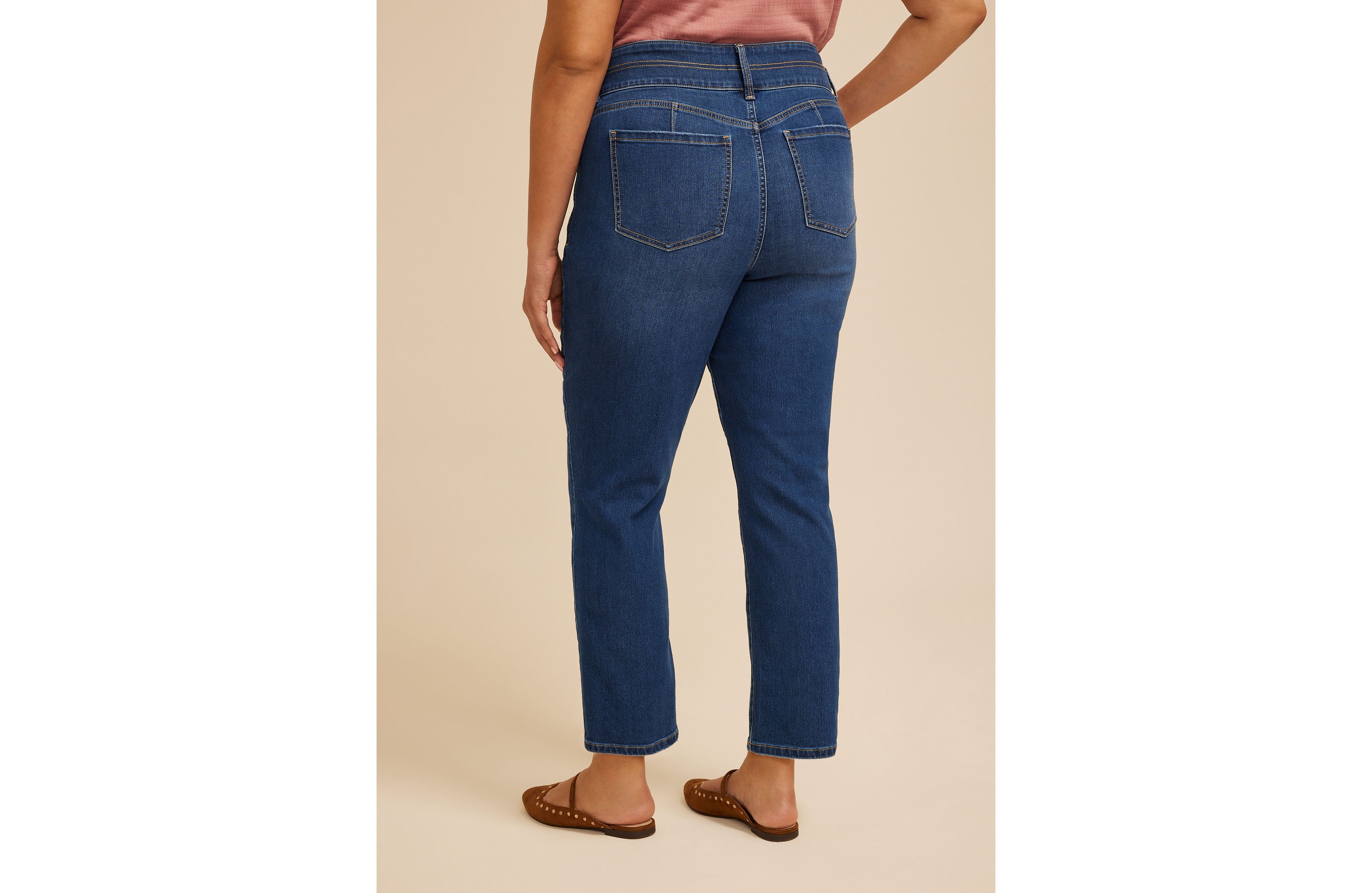 Plus Everflex™ High Rise Stacked Waist Slim Straight Ankle Jean