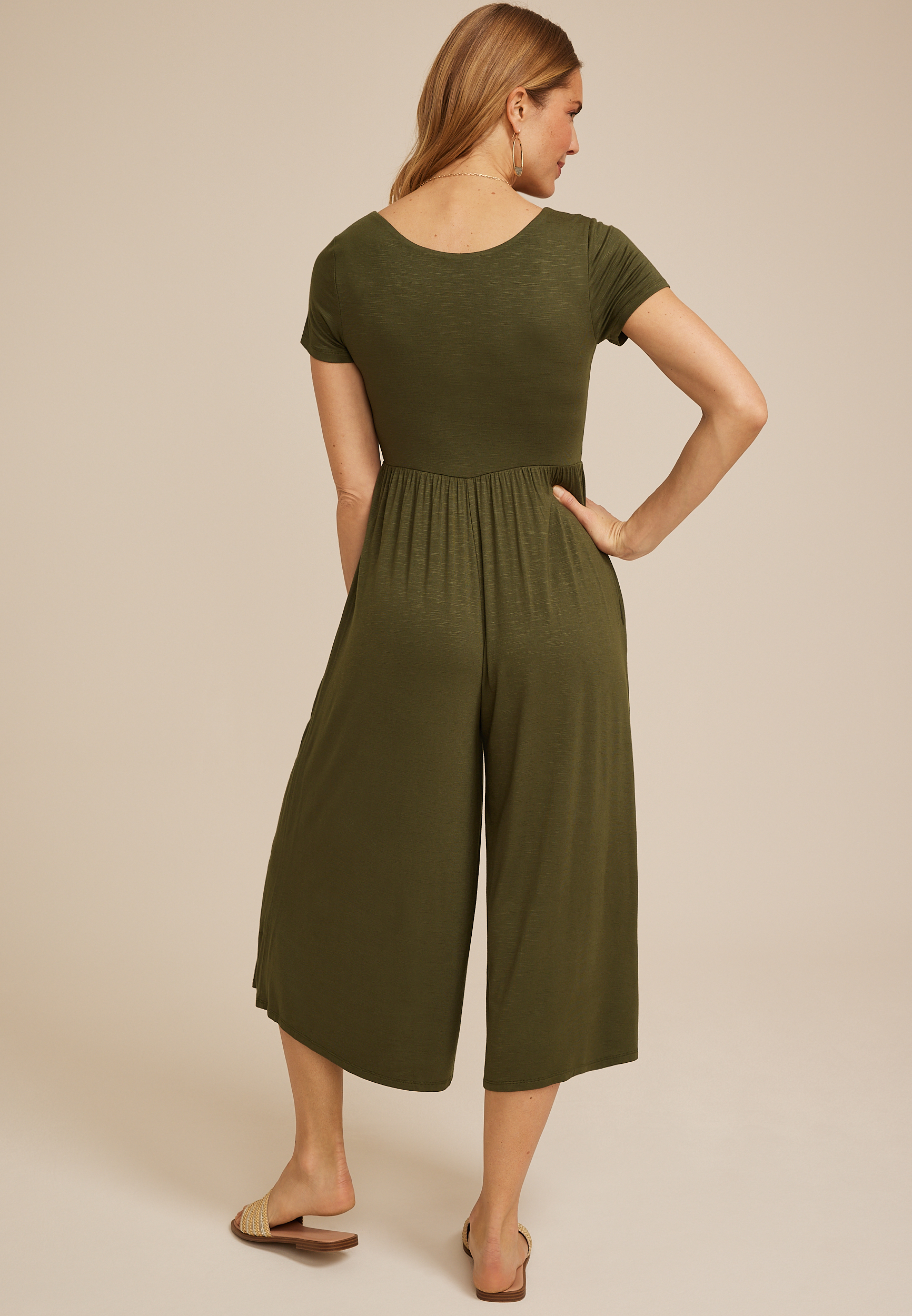 24/7 Short Sleeve Wide Leg Jumpsuit, C186, large