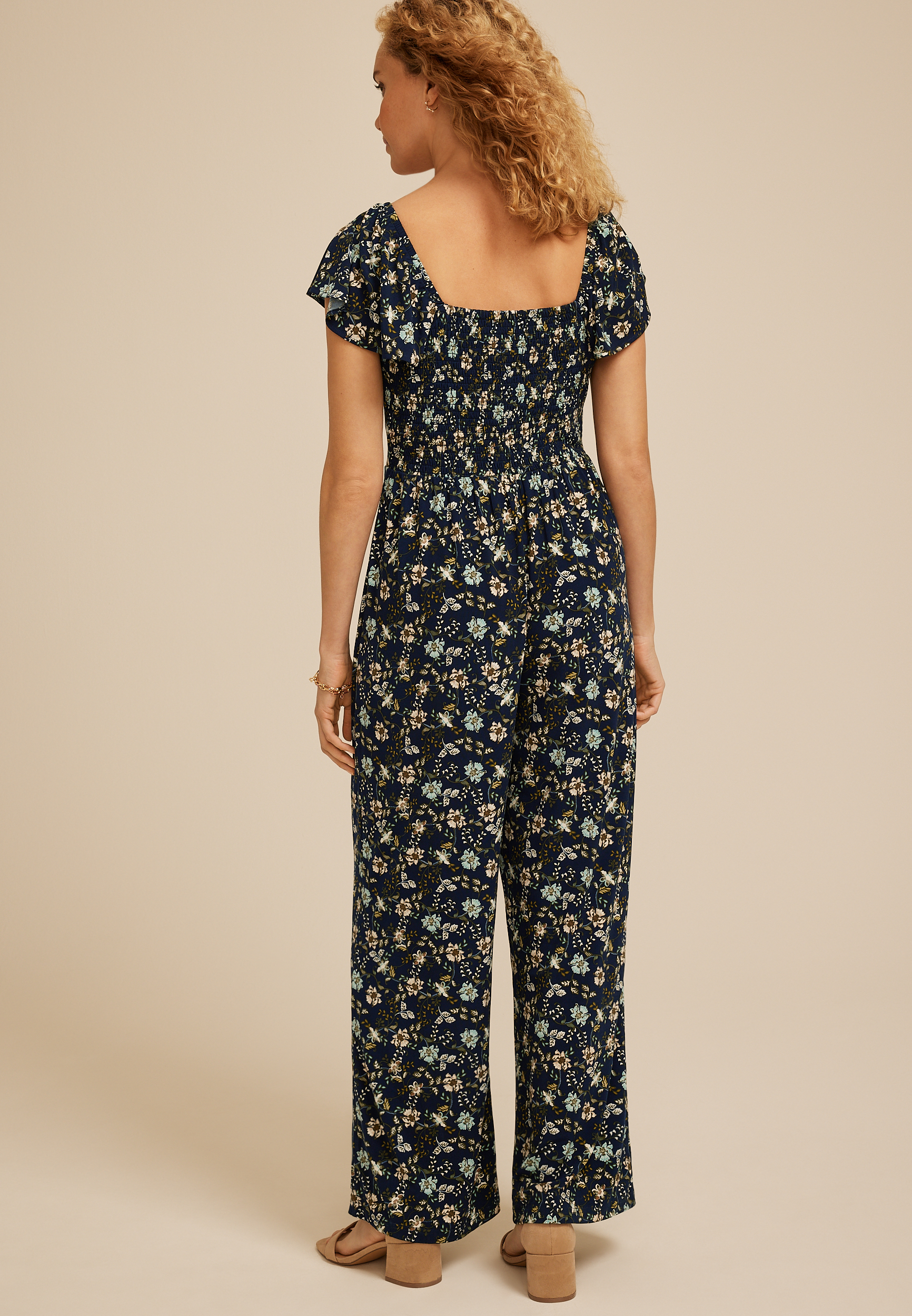 24/7 Floral Cap Sleeve Jumpsuit, C1943, large