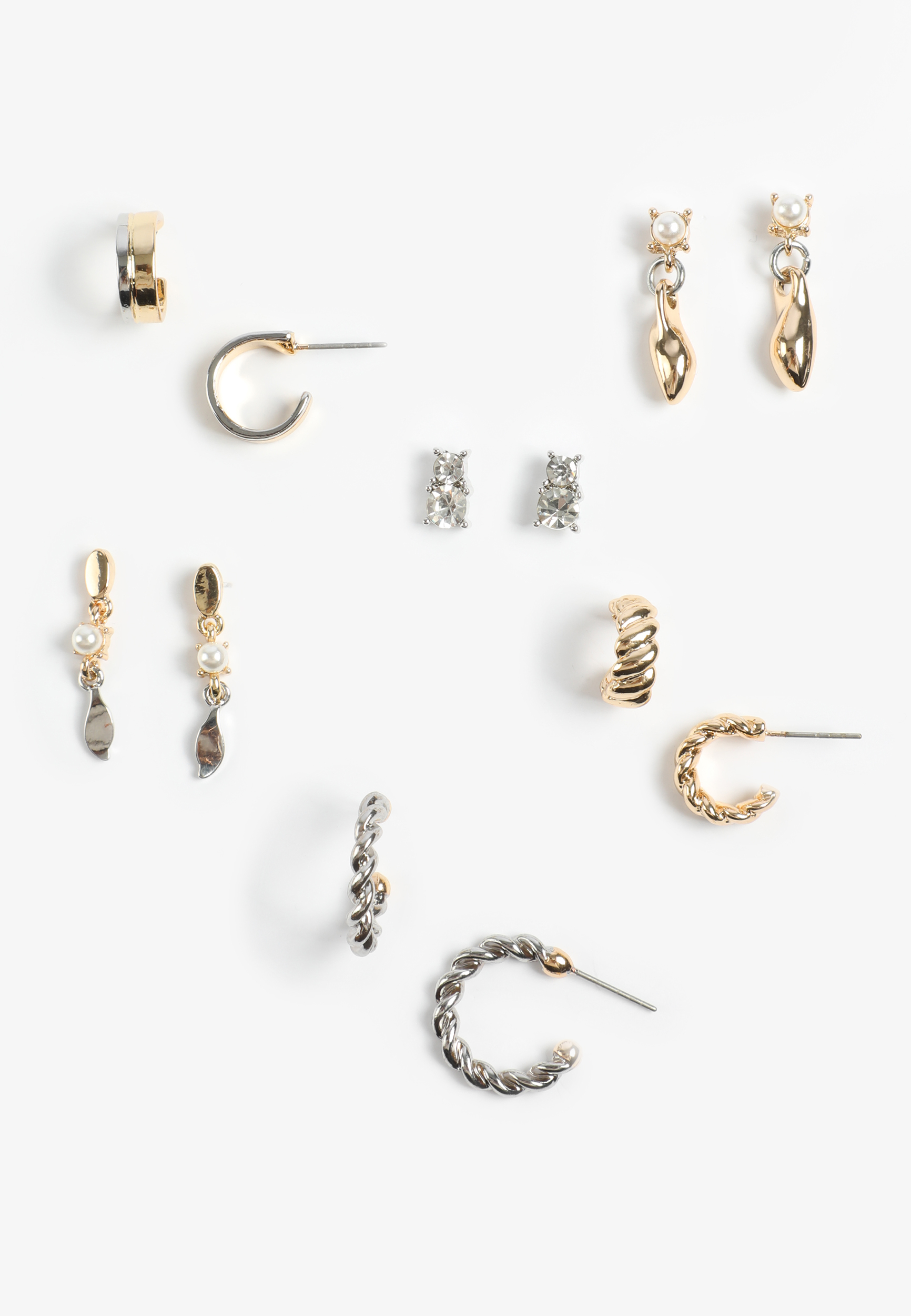 6 Pack Mixed Metal Earring Set, C5967, large