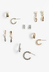 6 Pack Mixed Metal Earring Set, C5967, small