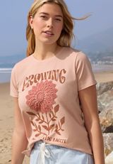 Crochet Floral Classic Fit Graphic Tee, C9369, small