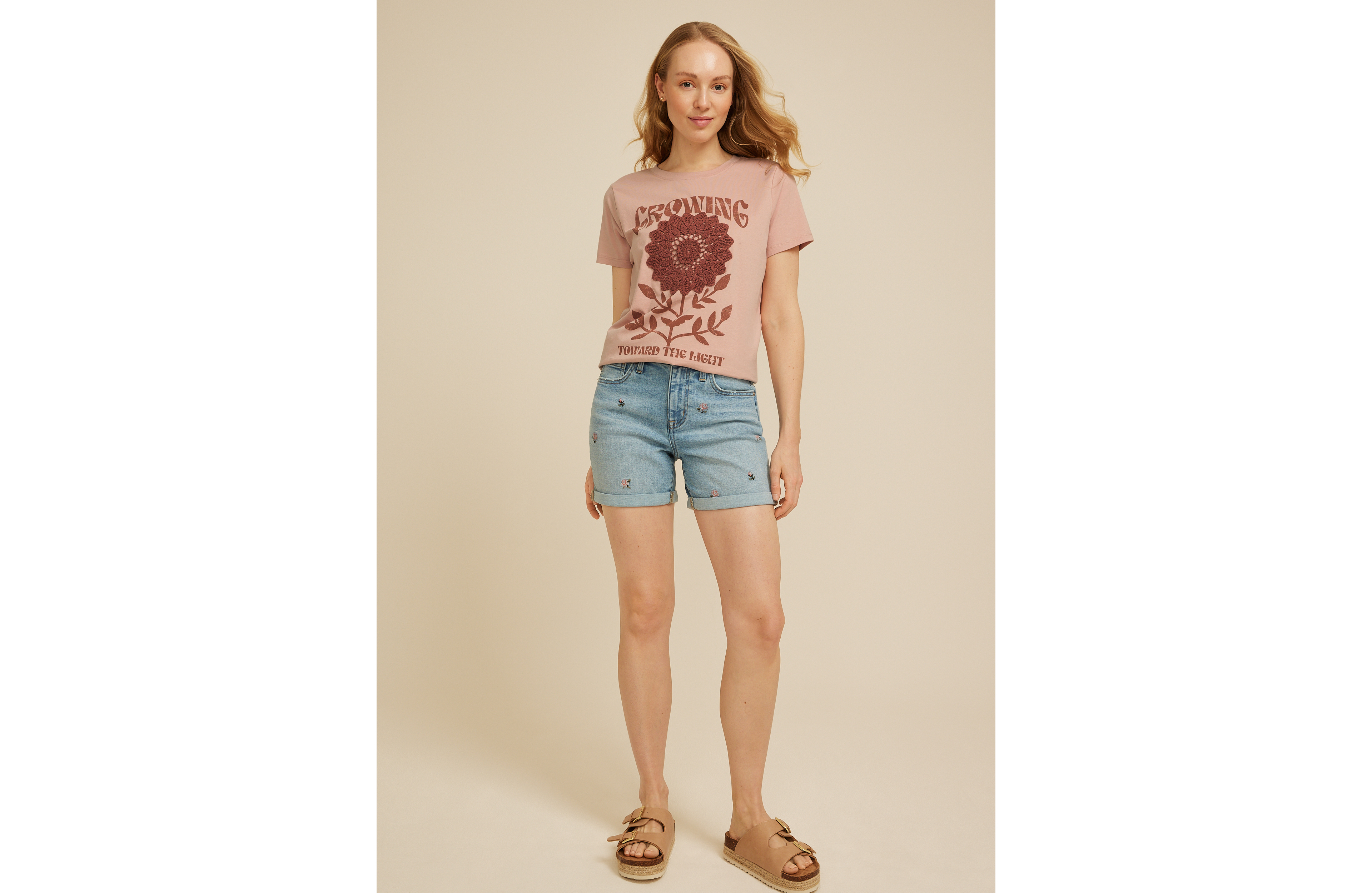 Crochet Floral Classic Fit Graphic Tee