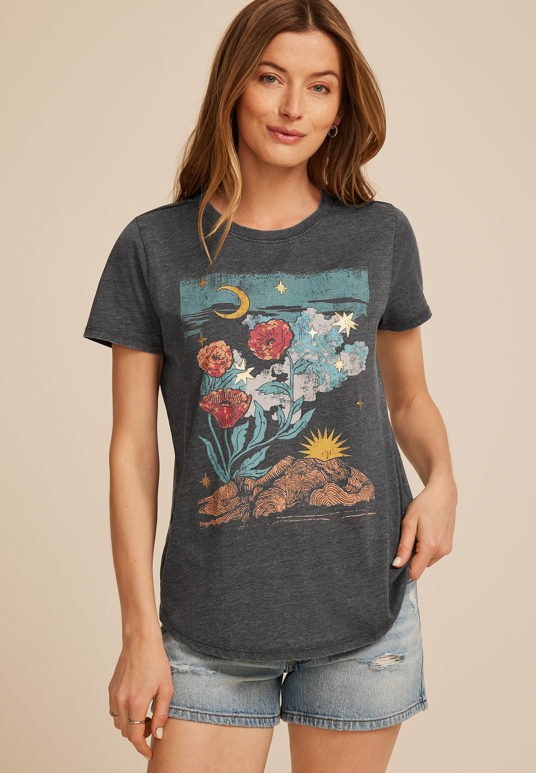 Floral Scenery Classic Fit Graphic Tee