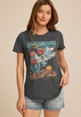 Floral Scenery Classic Fit Graphic Tee, C125, small