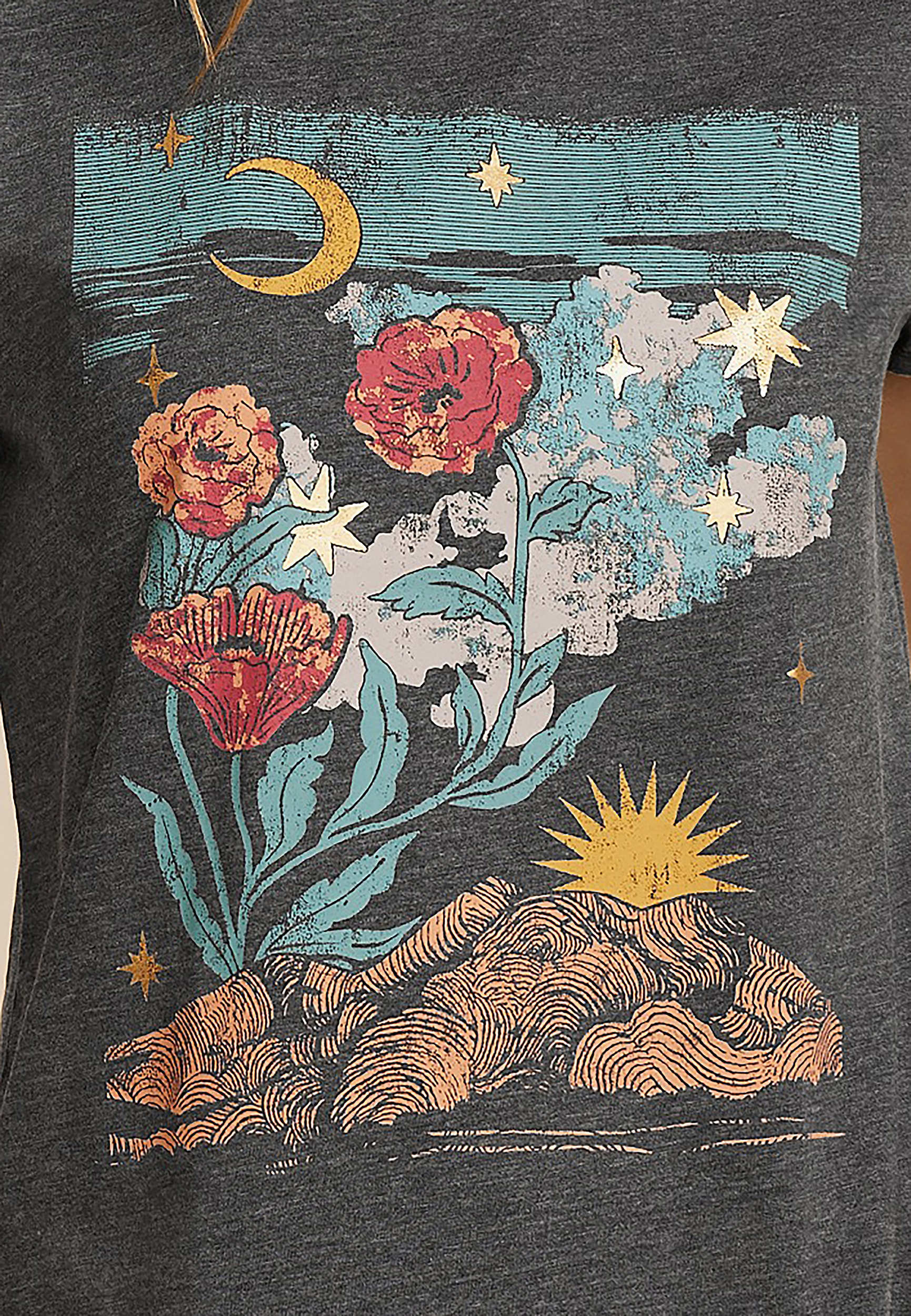 Floral Scenery Classic Fit Graphic Tee, C125, large