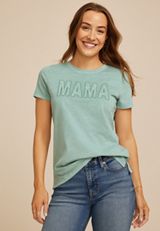 Mama Eyelet Classic Fit Graphic Tee, AQUIFER, small
