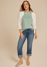 Mama Eyelet Classic Fit Graphic Tee, AQUIFER, small