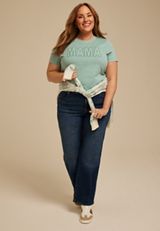Plus Size Mama Eyelet Classic Fit Graphic Tee, C8707, small