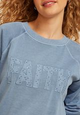 Faith Eyelet Relaxed Fit Sweatshirt, C8408, small