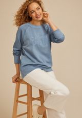 Faith Eyelet Relaxed Fit Sweatshirt, C8408, small