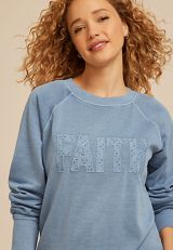 Faith Eyelet Relaxed Fit Sweatshirt, C8408, small