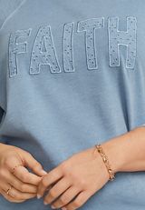 Plus Size Faith Eyelet Relaxed Fit Sweatshirt, C8408, small