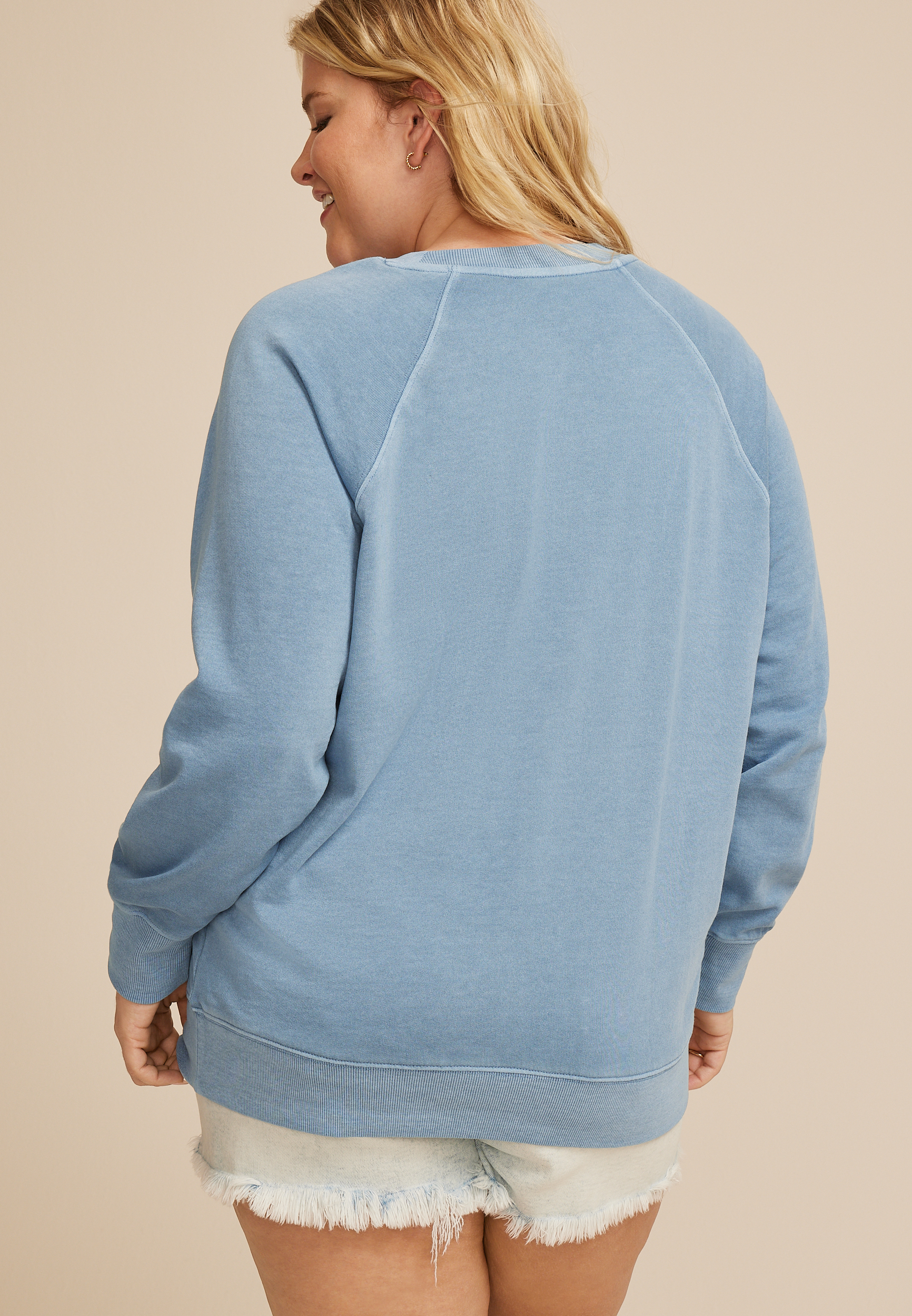 Plus Size Faith Eyelet Relaxed Fit Sweatshirt, C8408, large
