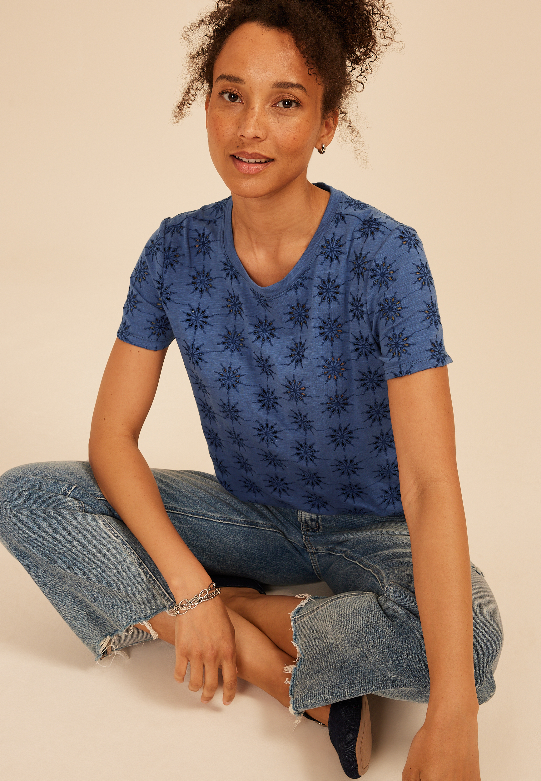 24/7 Dawson Eyelet Crew Neck Tee