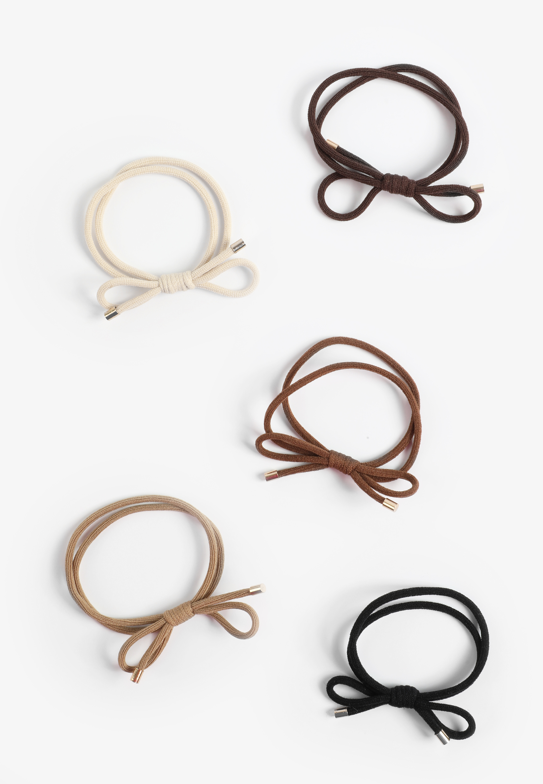 5 Pack Bow Knot Elastic Hair Tie Set