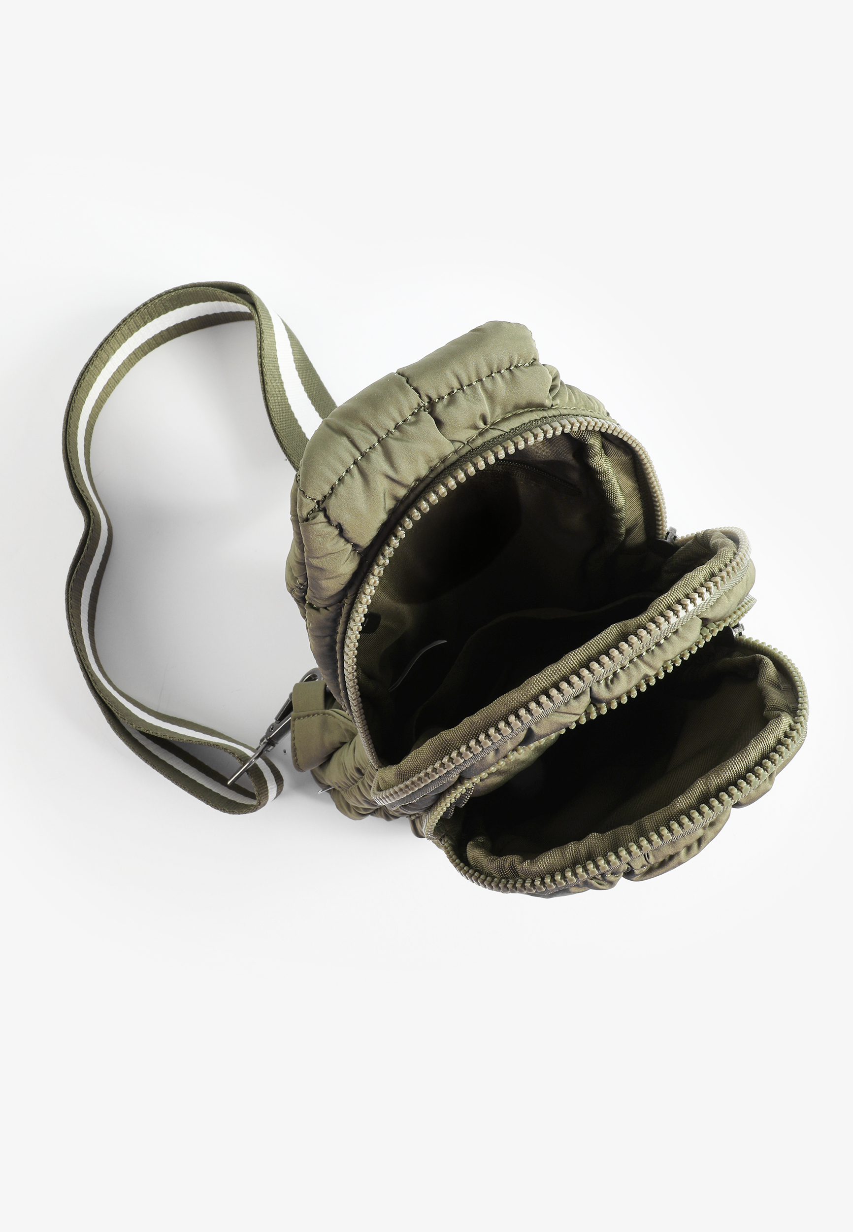 Quilted Nylon Puffer Sling Bag, C186, large