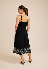 Bare Embroidered Hem Midi Dress, C106, small