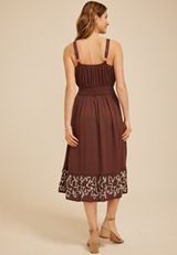 Bare Embroidered Hem Midi Dress, C6058, small