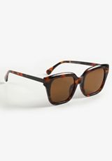 Tortoise Plastic Square Sunglasses, C920, small