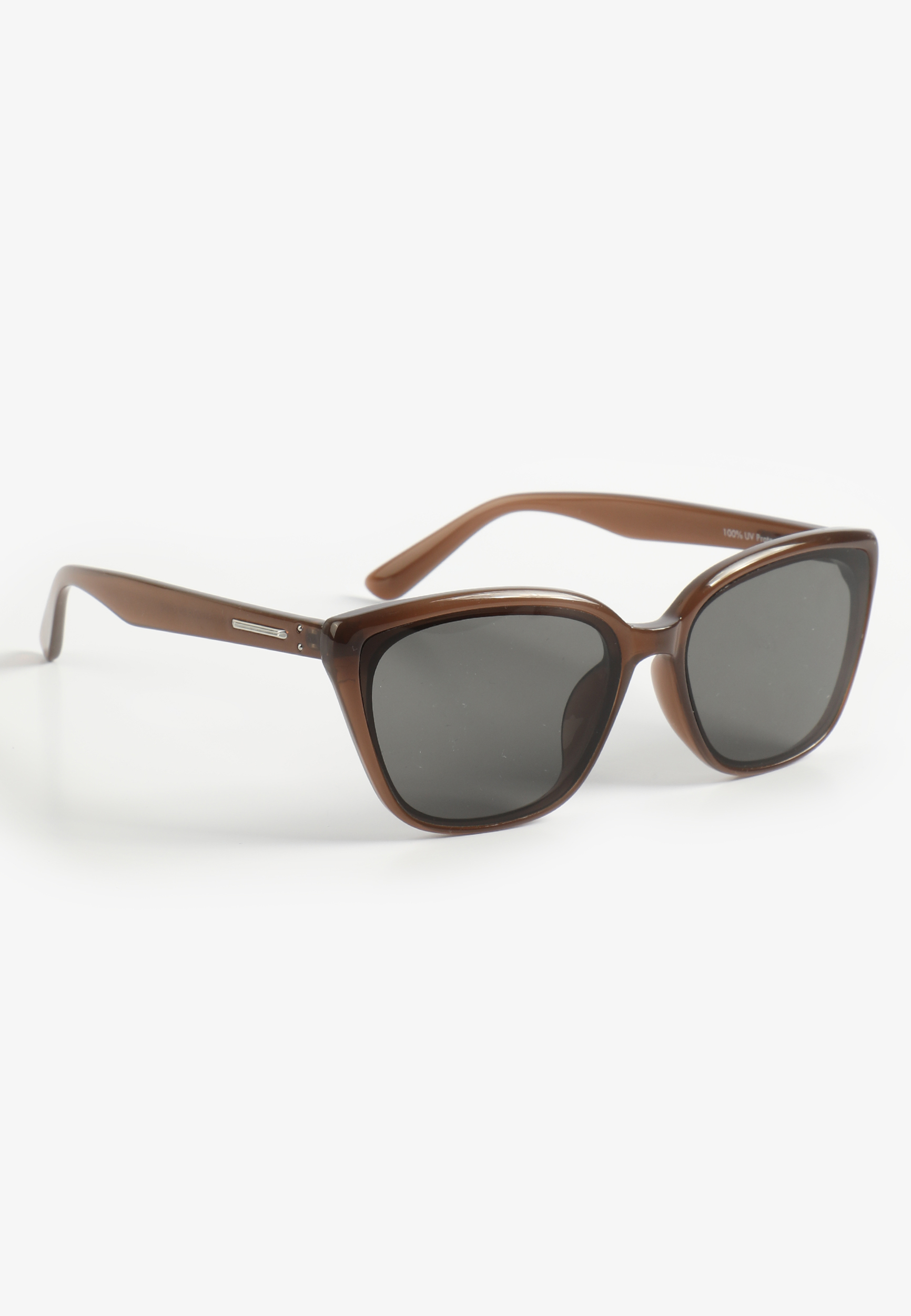 Brown Translucent Cateye Square Sunglasses