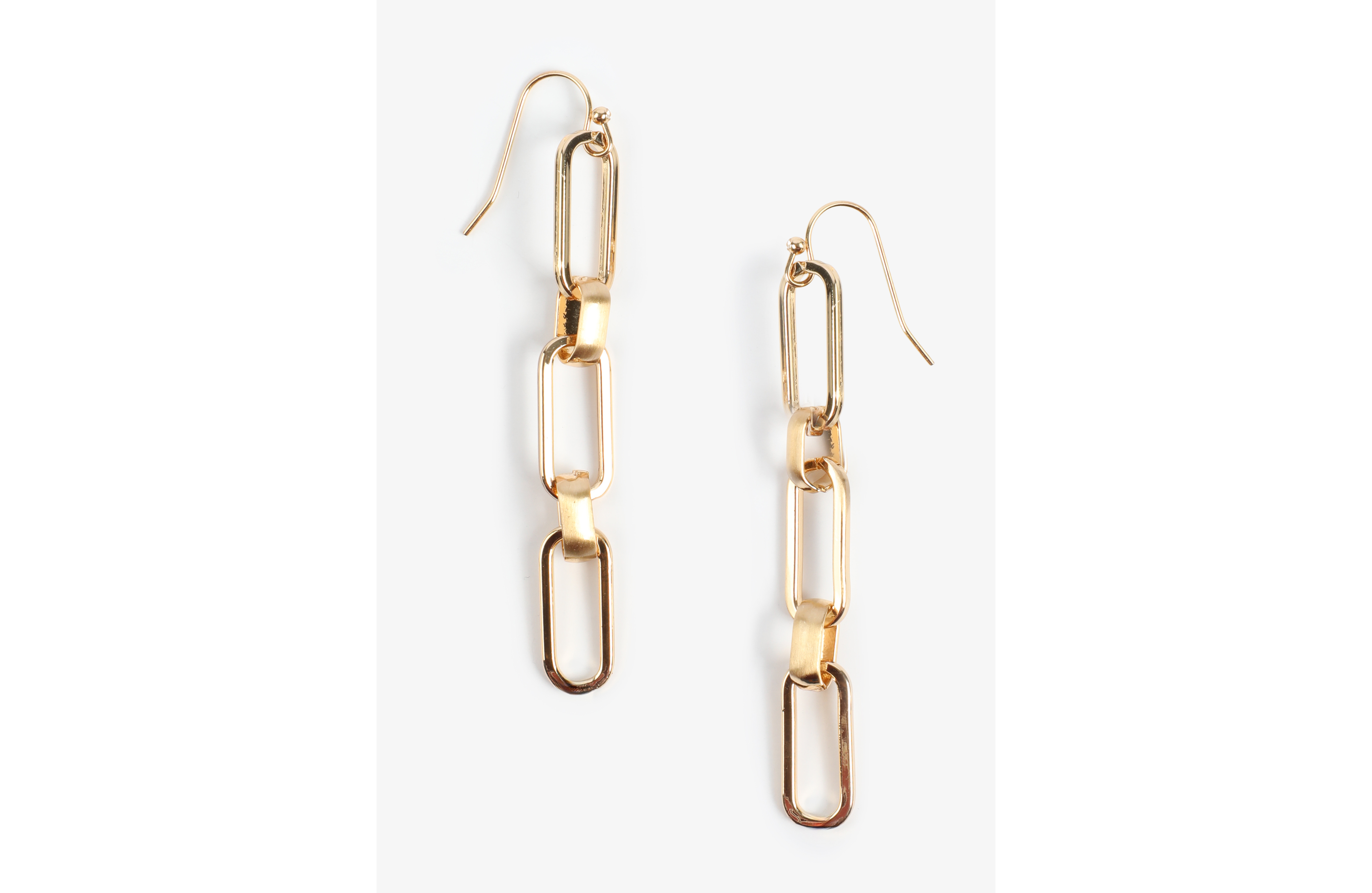 Gold Chain Link Drop Earrings