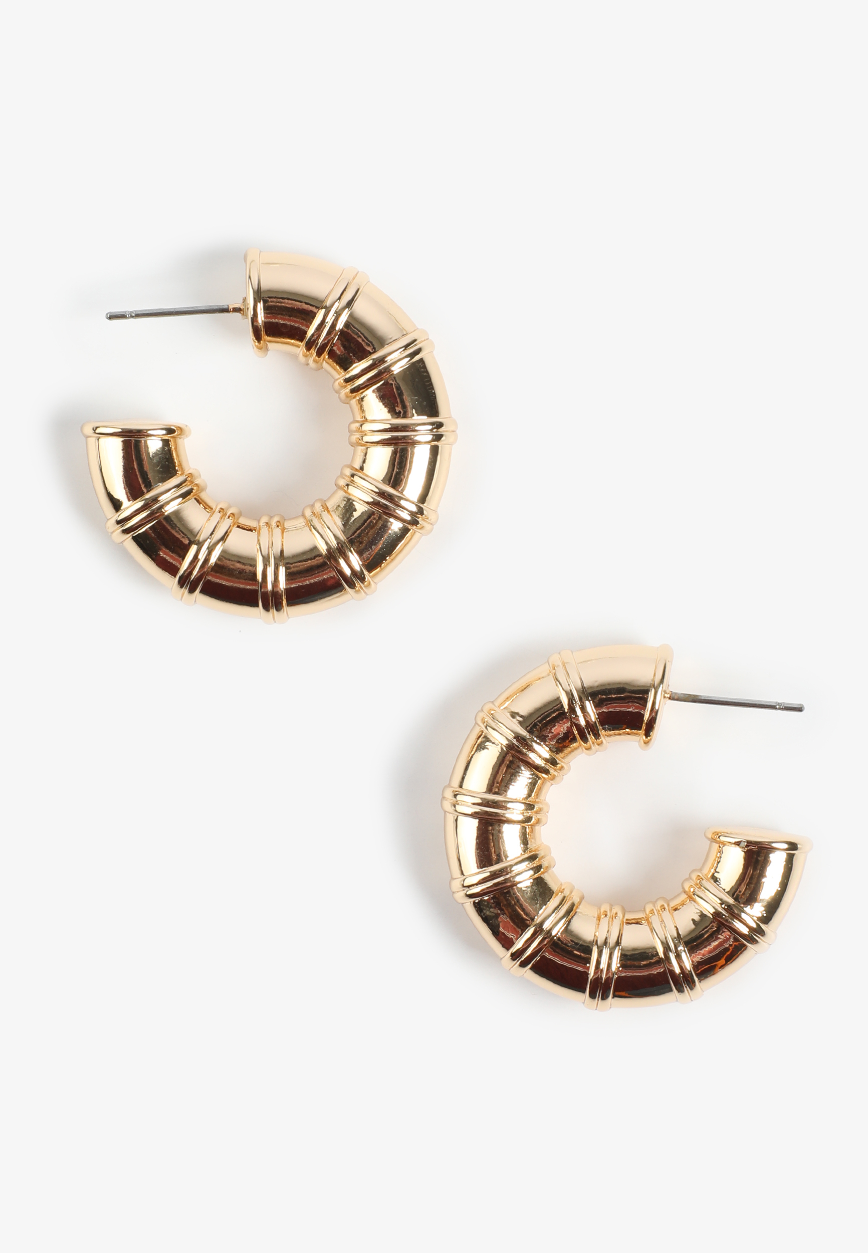 Gold Chunky Textured Hoop Earrings
