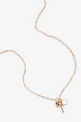 Gold Charm Cluster Pendant Necklace, C605, small