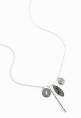Silver Multi Charm Pendant Necklace, SILVER, small