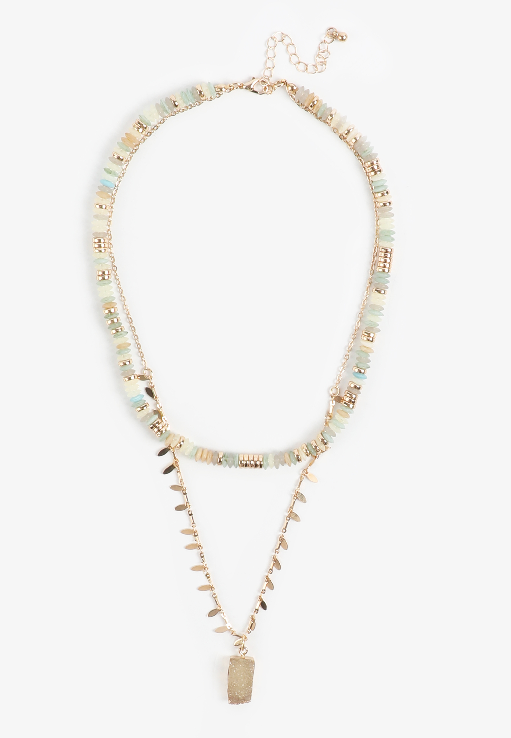 Gold Beaded Layered Necklace Set, C2404, large
