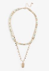 Gold Beaded Layered Necklace Set, C2404, small