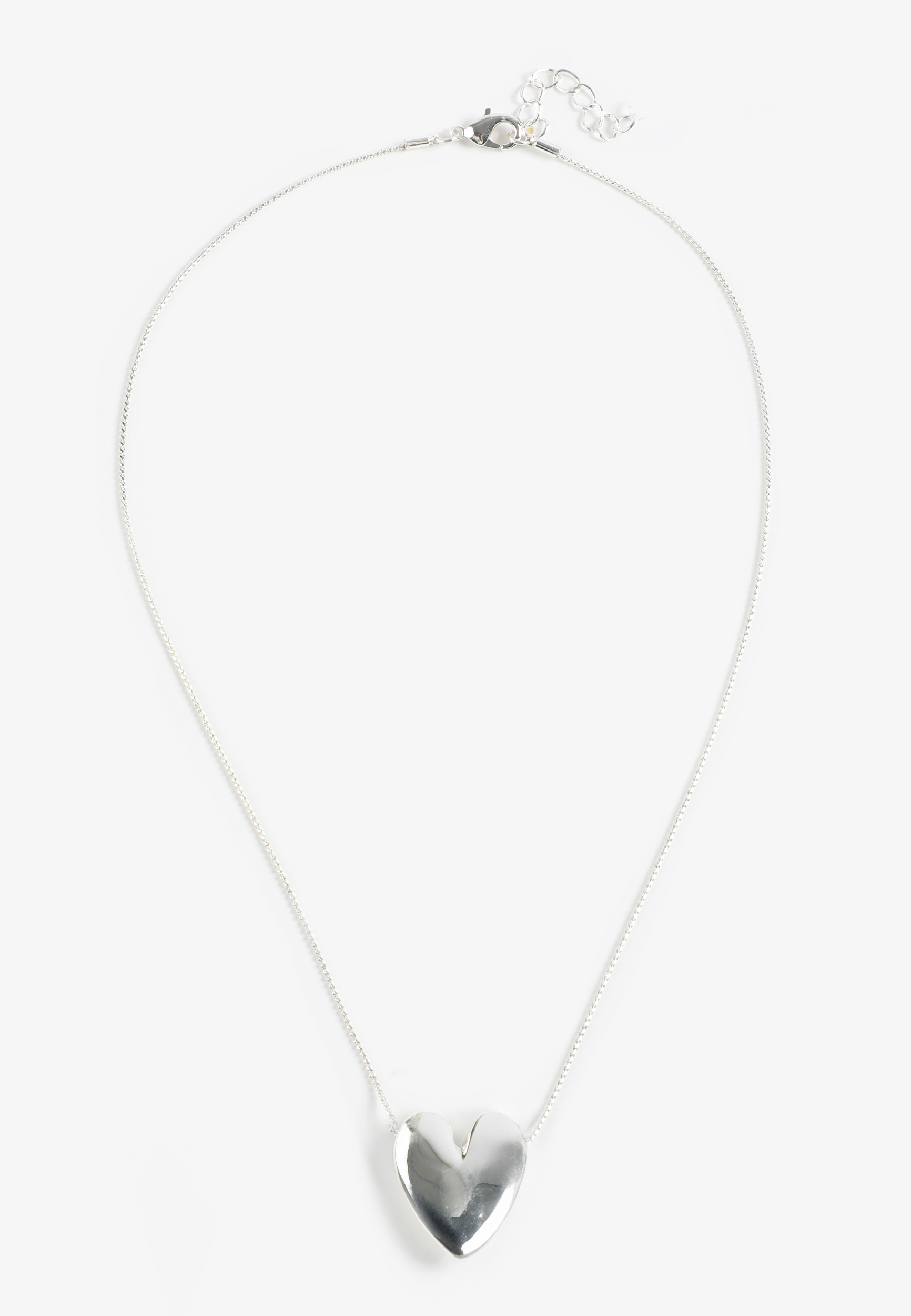 Silver Heart Pendant Necklace, C431, large