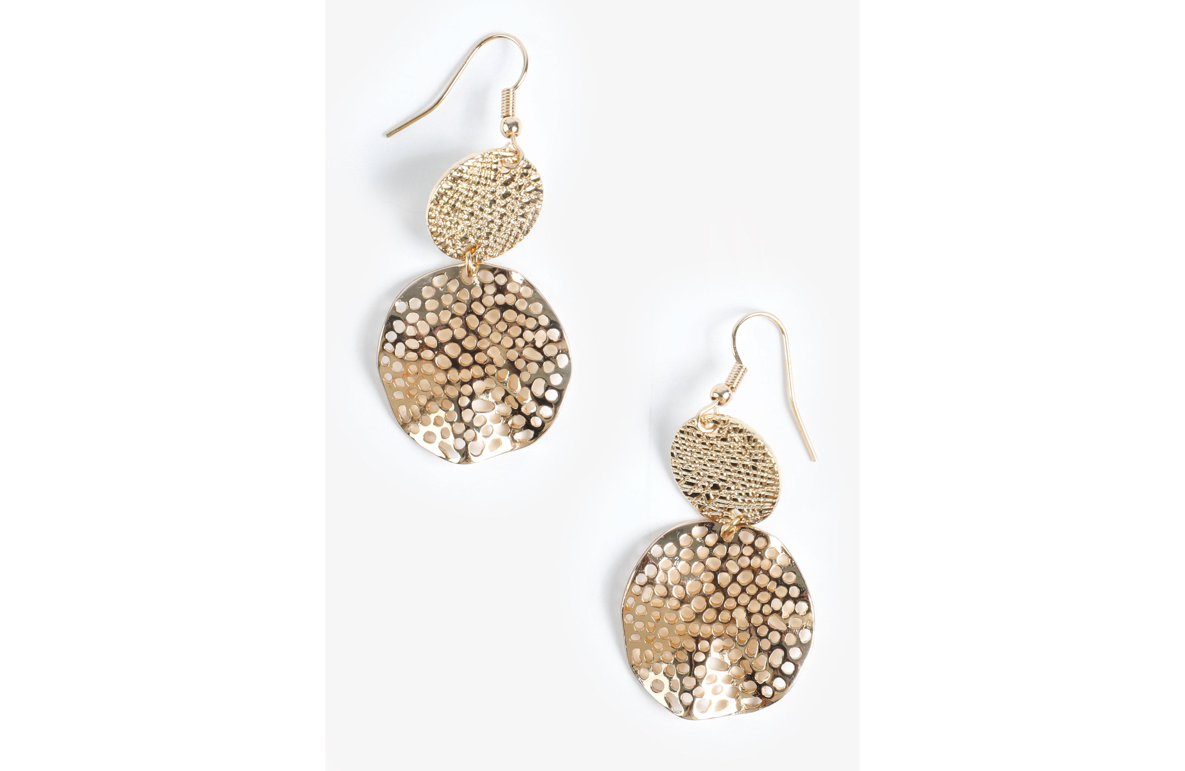 Gold Double Filigree Drop Earrings